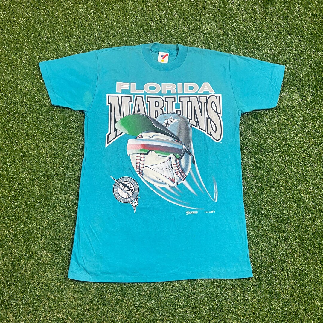 Vintage Florida Marlins T Shirt Tee Made USA Size Medium M MLB