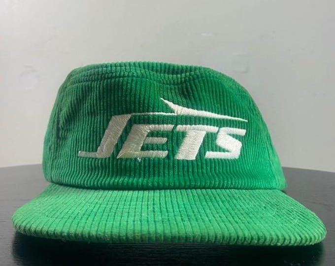 Vintage New York Jets Corduroy Snapback Hat Made Usa Size S/M NFL Football AFC NYC 1990s 90s