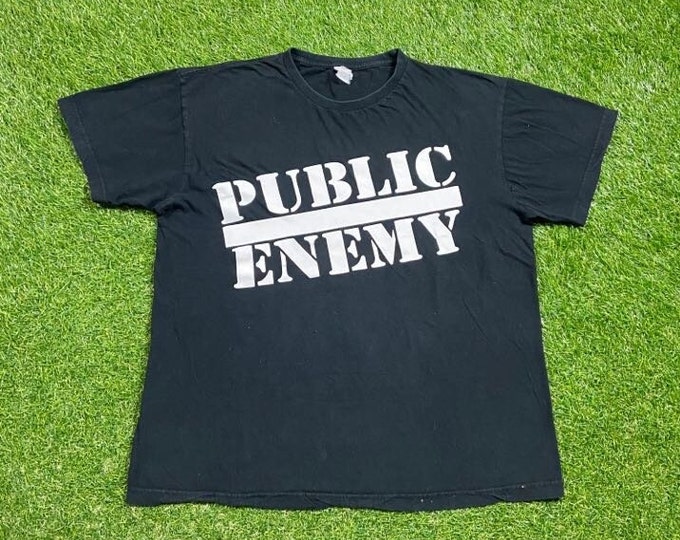 Vintage Public Enemy T Shirt Tee Size Large L Flava Flav Hip Hop Rap Music Rare Print Rap tee East Coast New York City 1980s 80s