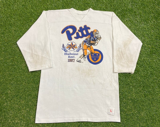 Vintage University of Pittsburgh Panthers T Shirt Tee Made USA Size Large L NCAA College Basketball Pennsylvania 1980s 80s
