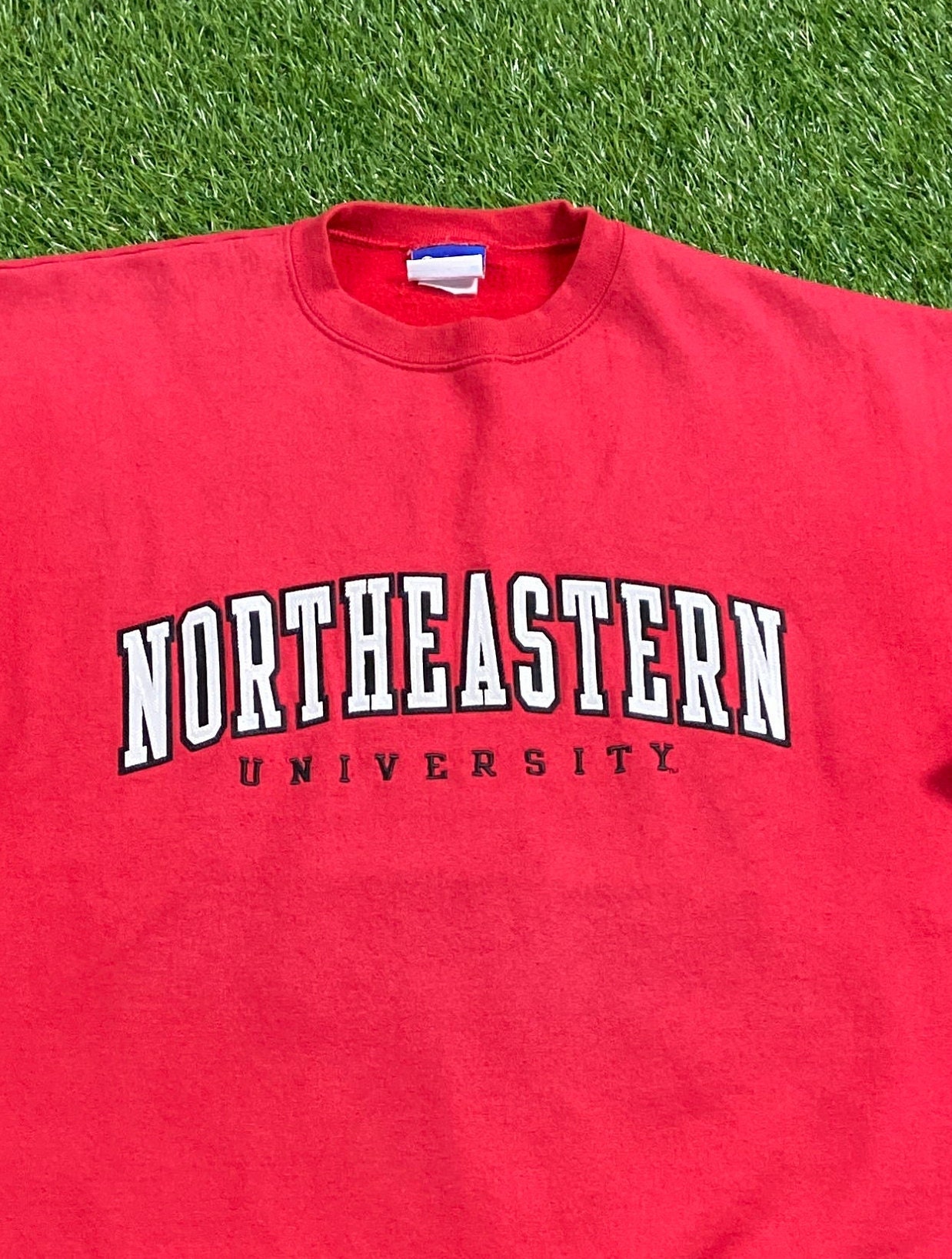 Vintage Northeastern University Crewneck Sweatshirt Champion Size Xtra Large XL Boston Massachusetts New England 1990s 90s Pull Over