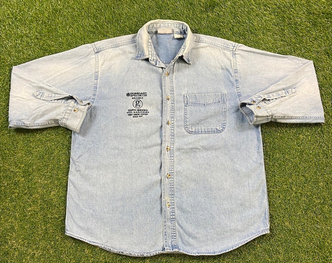 Vintage Garth Brooks Button Down Shirt Mark Athletic Size Large L Country Music Authentic Tulsa Oklahoma Tour Shirt Merch 1990s 90s