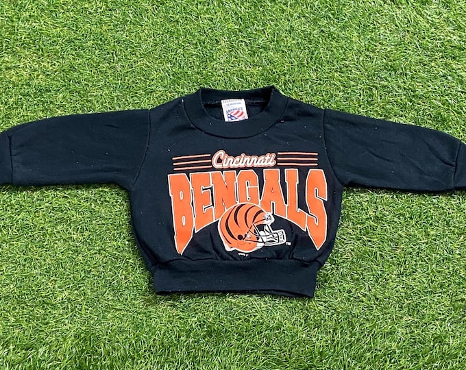 Vintage Cincinnati Bengals Infant Crewneck Sweatshirt Made USA Size 18 months old NFL Football Ohio Pull Over Oversized 1990s 90s Kids Youth