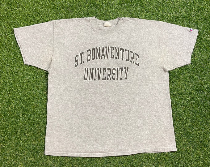 Vintage St Bonaventure University T Shirt Tee Champion Size XXL 2XL SUNY State University of New York College NYU 1990s 90s