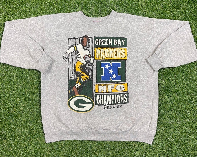 Vintage Green Bay Packers Crewneck Sweatshirt Starter Size Xtra Large XL NFL Football Wisconsin Cheese Heads Favre Pull Over Oversized