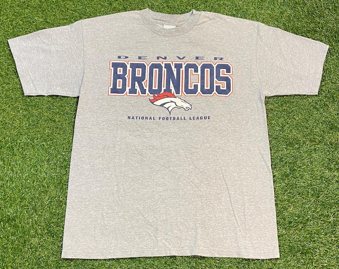 Vintage Denver Broncos T Shirt Tee Size Xtra Large XL NFL Football Colorado John Elway Super Bowl 1990s 90s