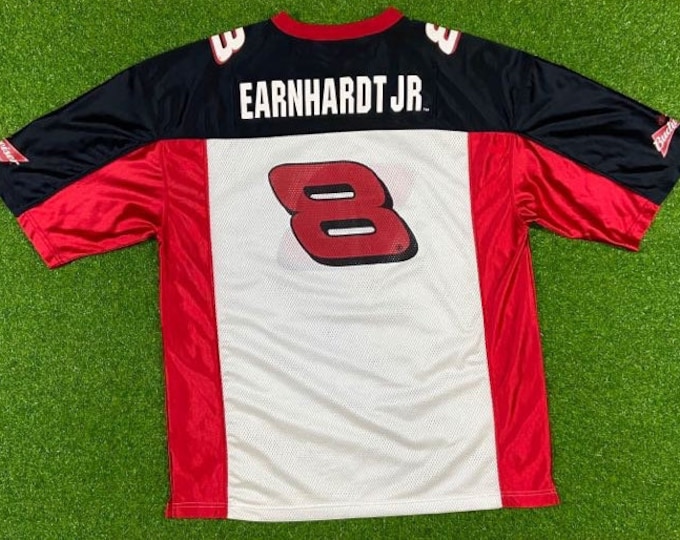 Vintage Dale Earnhardt Jr 8 Football Jersey Winners Circle Size Xtra Large XL NASCAR Racing Budweiser Car
