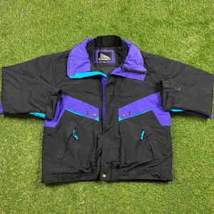 Cornija vintage jaqueta atlética de inverno tamanho grande l quente zíper jaqueta blusão 1990s casaco puffer inchado caminhadas casaco