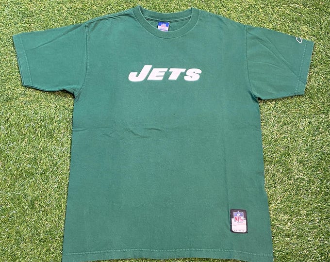 Vintage New York Jets T Shirt Tee Reebok Size Medium M NFL Football Ny Gang Green 1990s 90s