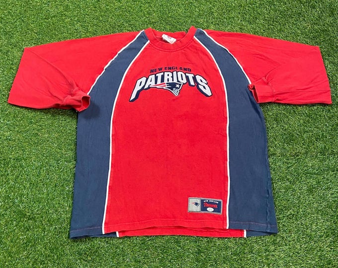 Vintage New England Patriots Long Sleeve Shirt Size Medium M NFL Football Boston Massachusetts Tom Brady 1990s 90s