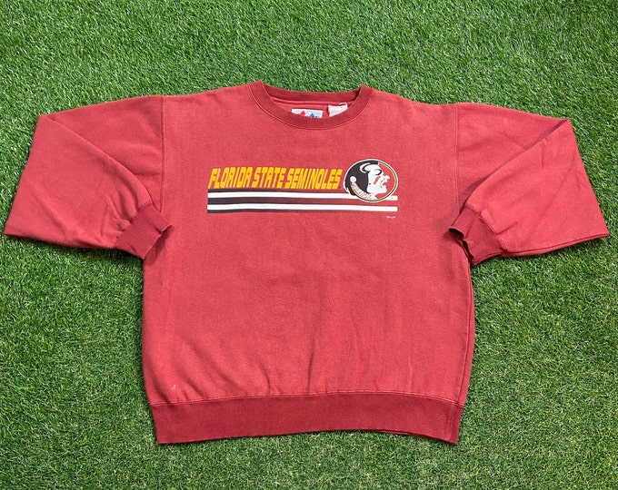 Vintage Florida State University Seminoles Crewneck Sweatshirt Majestic Size Xtra Large XL NCAA College Football FSU Tallahassee 1990s 90s