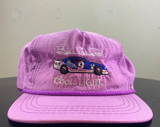 Vintage Bill Elliot Coors Light Snapback Hat Yupoong OSFA NASCAR Racing Coors Brewing Company Colorado Drink Alcohol 1990s 90s