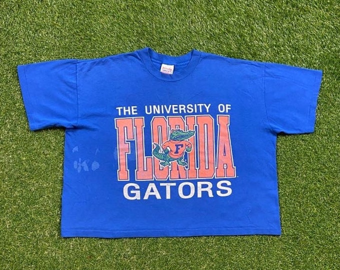 Vintage Florida Gators Crop T Shirt Tee Made Usa Size XXL 2XL NCAA College Football UF University of Florida 90s