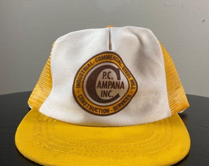 Vintage PC Campana Inc Snapback Hat OSFA Steel Construction Machinery Manufacturer 1980s 80s