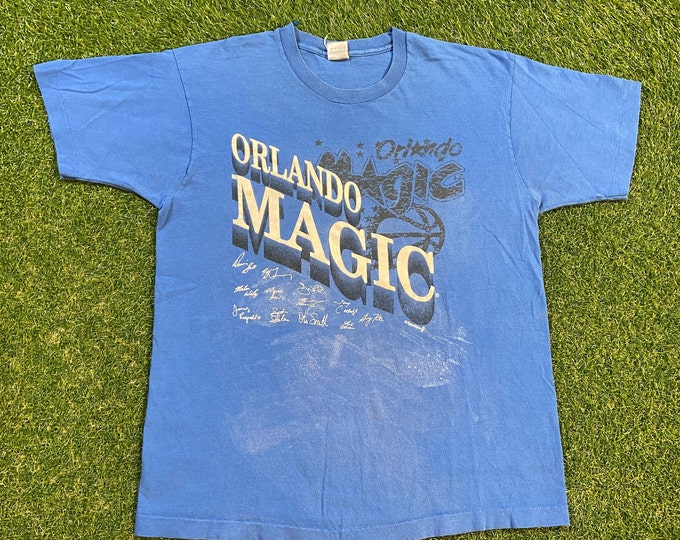 Vintage Orlando Magic T Shirt Tee Fruit of the Loom Made USA Size Xtra Large XL NBA Basketball Magic Basketball McGrady Shaq Penny 1990s 90s