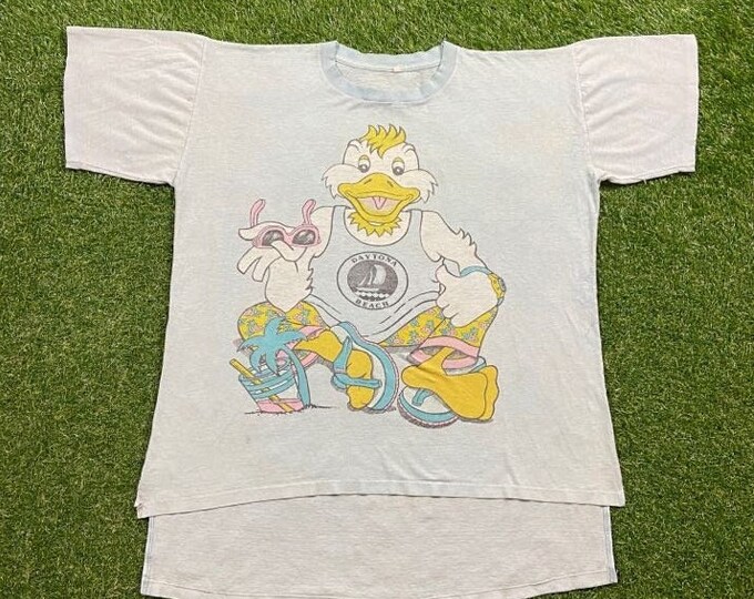 Vintage Daytona Beach T Shirt Tee Size Xtra Large XL Florida FL Beach Tropical Surfing Waves 1980s 80s