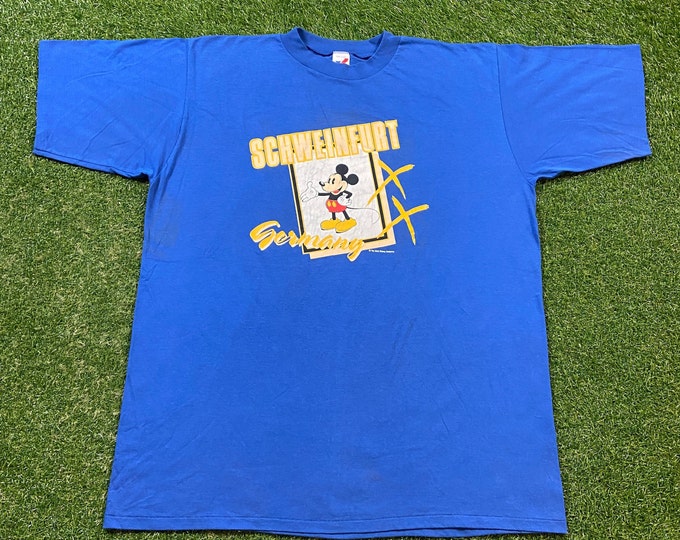 Vintage Mickey Mouse T Shirt Tee Artex Made USA Size 3X Walt Disney World Magic Kingdom WDW Disneyland Germany 1990s 90s
