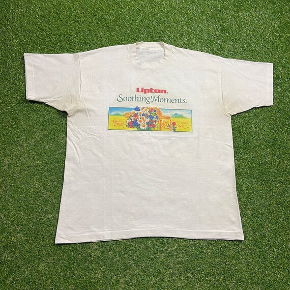 Vintage Lipton Soothing Moments T Shirt Tee Size Xtra Large XL Sun Tea Ice Tea Beach Club Classic Drink 1990s 90s