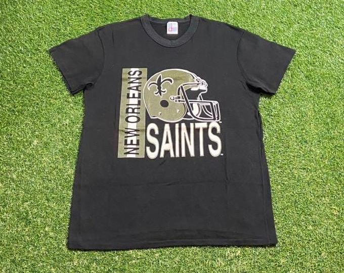 Vintage New Orleans Saints T Shirt Tee Made Usa Size Xtra Large XL NFL Football Drew Brees NOLA Big Easy Louisiana 1990s 90s