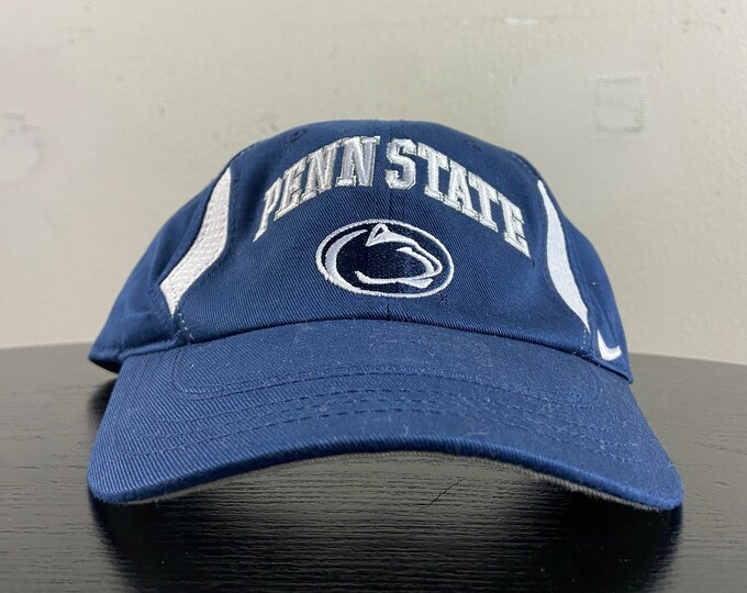 Vintage University of Penn State Nittany Lions Strap Back Hat Nike OSFA NCAA College Football Pennsylvania 1990s Classic 90s