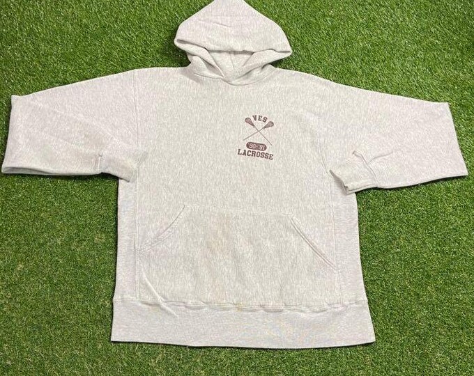 Vintage Virginia Episcopal School Lacrosse Hoodie Sweatshirt Made USA Size Xtra Large XL High School 1990s 90s Pull Over Oversized