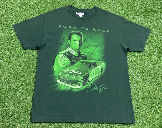 Vintage Dale Earnhardt Jr 88 T Shirt Tee Size Large L NASCAR Racing Classic Rare Shirt All Over Print Daytona 500 00s