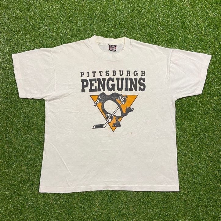 Retro Pittsburgh Penguins Old Time Hockey NHL Cotton T-Shirt Men's Large  Shirt