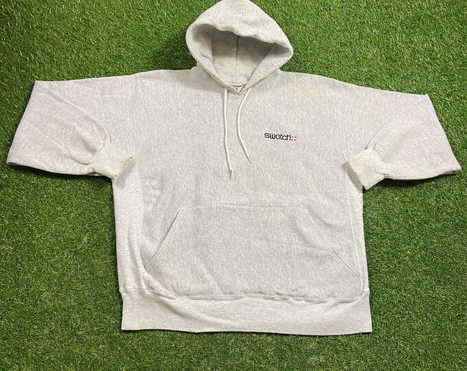 Vintage Swatch Swiss Hoodie Sweatshirt Lee Made USA Size Xtra Large XL Classic Watches Timepieces Clocks Switzerland 1990s 90s