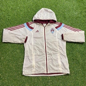 Vintage Colorado Rapids vindjacka Adidas storlek Medium M fotboll MLS FIFA Denver CO lätt regnjacka 1990-90-talet