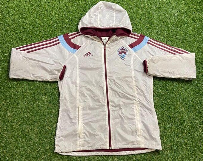 Vintage Colorado Rapids Windbreaker Jacket Adidas Size Medium M Soccer MLS FIFA Denver CO Light Rain Coat 1990s 90s