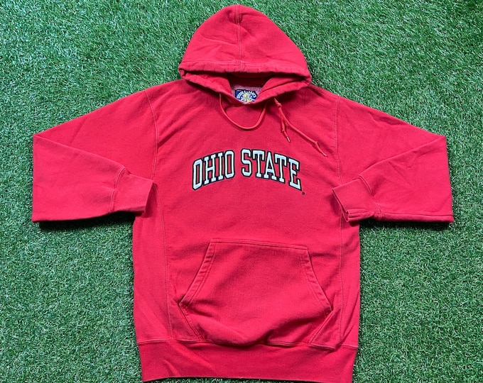 Vintage Ohio State University OSU Hoodie Sweatshirt Size Small S NCAA College Football Basketball Cleveland Pull Over Oversized