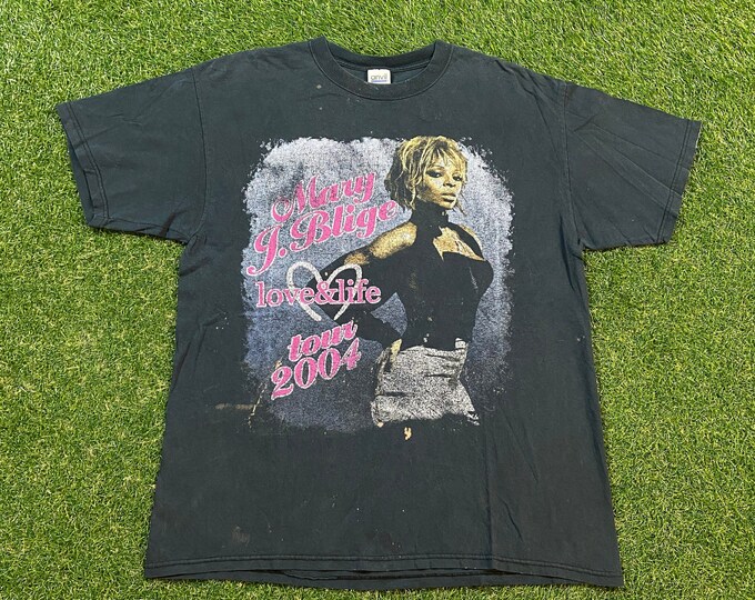 Vintage Mary J Blige T Shirt Tee Anvil Size Xtra Large XL Love and Life Tour 2004 R&B Soul Music Merch 00s