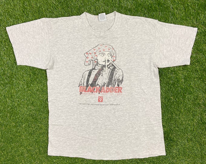 Vintage KCTS 9 TV Black Adder Marathon Sept 12 1992 T Shirt Tee Lee Made USA Size Xtra Large Xl 1990s 90s