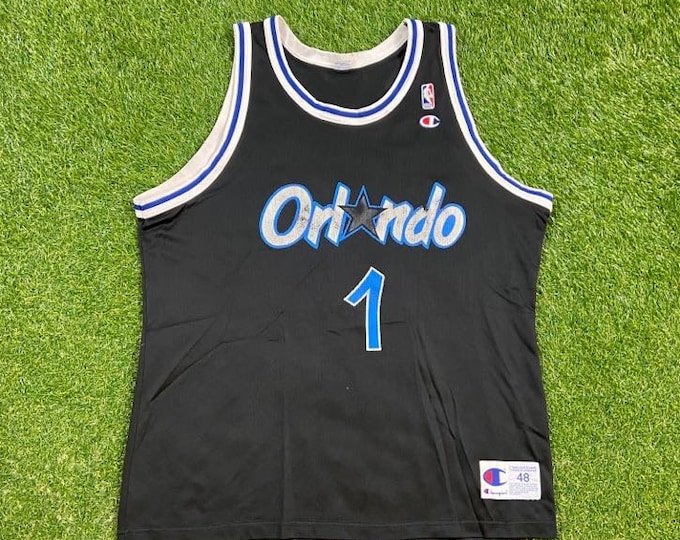 Vintage Penny Hardaway #1 Orlando Magic Jersey Champion Size 48 NBA Basketball Florida Shaq 1990s 90s