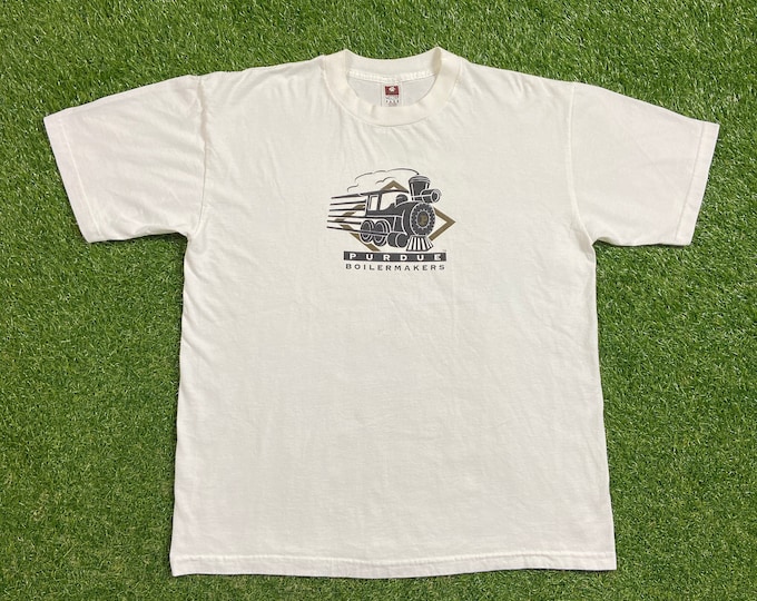 Vintage Purdue University Boilermakers T Shirt Tee Size Xtra Large XL NCAA College Basketball Indiana Classic 1990s 90s