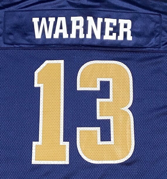 Rams Warner 13 シャツ ネイビー/ゴールド NFL LOS ANGELES RAMS AMERICAN FOOTBALL SHIRT 13 WARNER XL | eBay