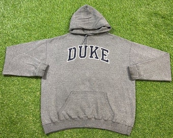 1980s1990s Distressed Duke University Reverse Weave Style Hoodie Made in USA Size L