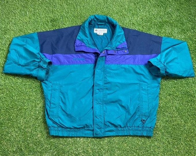 Vintage Columbia Windbreaker Jacket Size 3X Sportswear Light Rain Coat 1990s 90s Outdoor Hiking Waterproof Rain