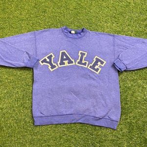 Vintage Yale University Crewneck Sweatshirt Size L NCAA College Ivy League Bulldogs Connecticut New Haven 1990s
