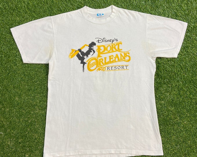 Vintage Disney's Port Orleans Resort T Shirt Made USA Large L Mickey Mouse Walt Disney World Magic Kingdom WDW Disneyland 1990s 90s Resort