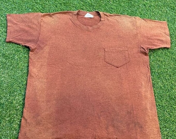 Vintage Plain Red Orange T Shirt Tee Sears Made USA Size Xtra Large XL Quality 1990's Great Fit Original 90s