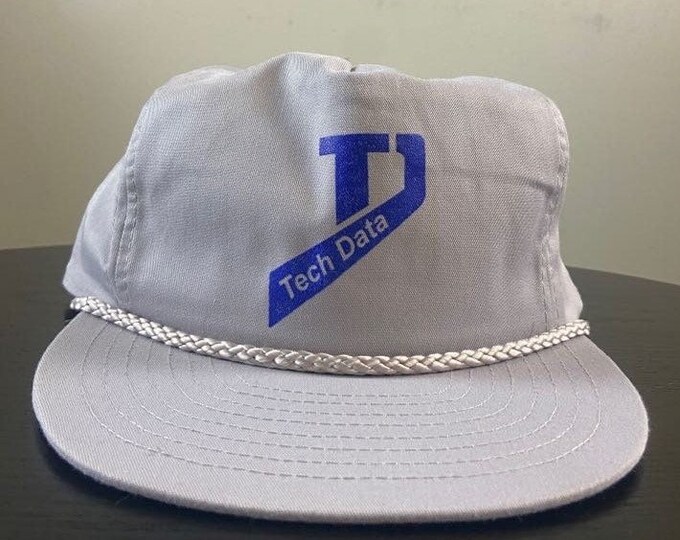 Vintage Tech Data Snapback Hat OSFA Nissin Cap Intelligence Multinational Corporation Technology Computer 1990s 90s