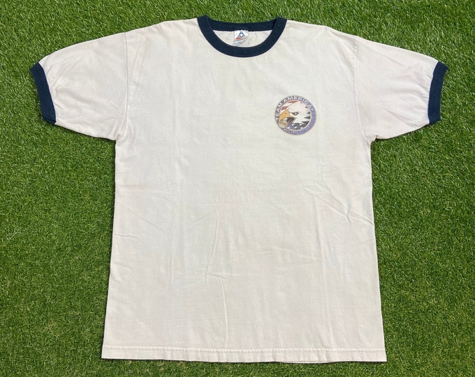 Vintage Team America World Police T Shirt Tee Size Xtra Large XL United States of America USA Military Bald Eagle 1990s 90s