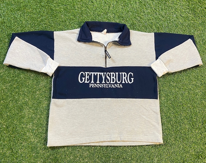 Vintage Gettysburg Pennsylvania Crewneck Sweatshirt Made USA Size Medium M 1990s 90s Pull Over Oversized