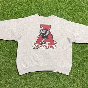 Vintage University of Alabama Crewneck Sweatshirt Made USA Size Large L Crimson Tide NCAA College Football Roll Tide Pull Over 1990s 90s
