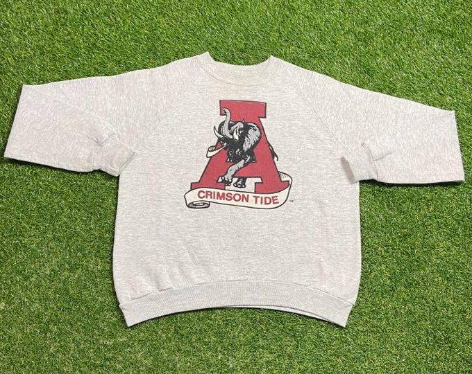 Vintage University of Alabama Crewneck Sweatshirt Made USA Size Large L Crimson Tide NCAA College Football Roll Tide Pull Over 1990s 90s