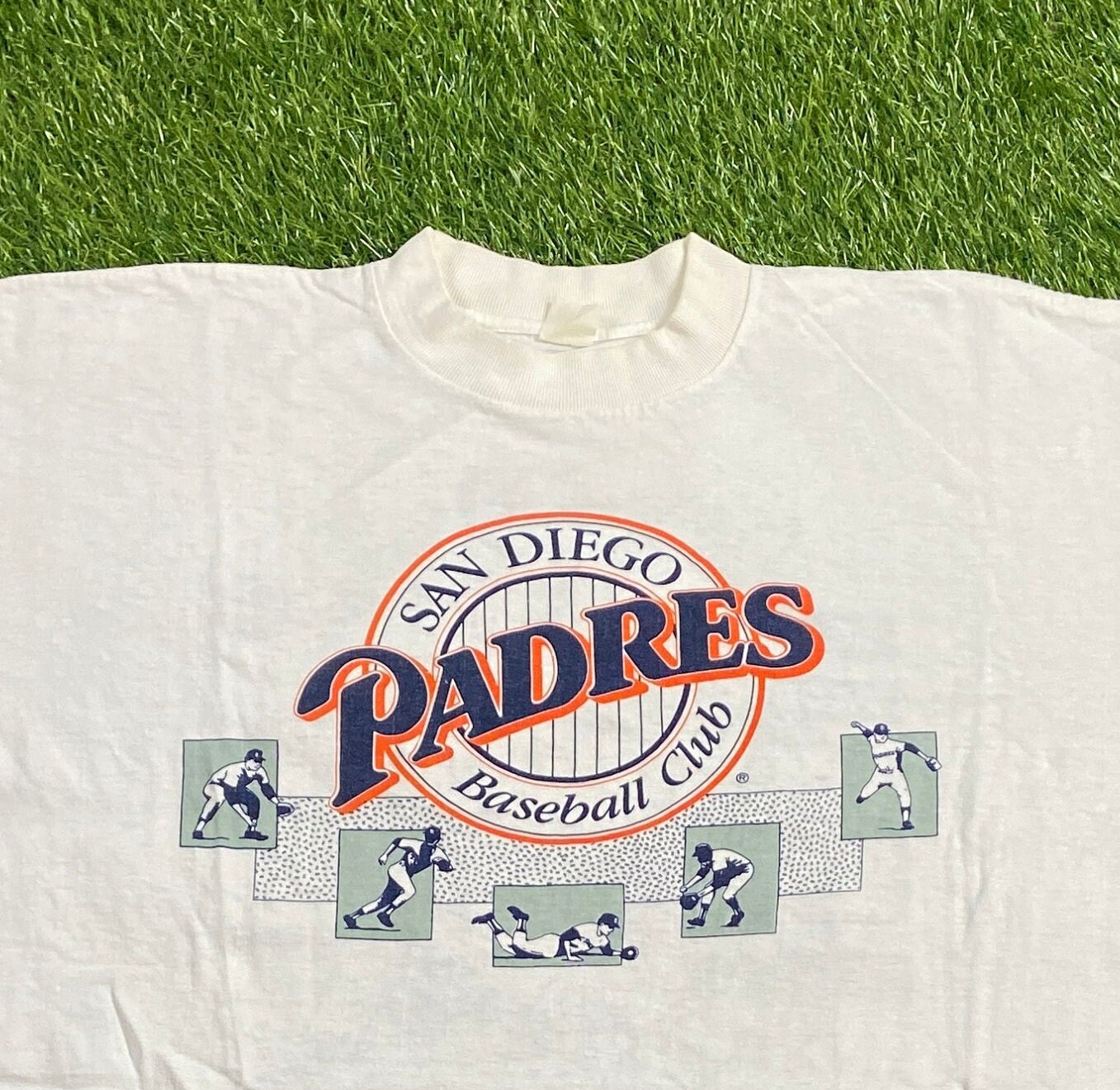 Vintage Tubular women's SAN DIEGO PADRES, cropped t-shirt, XL, white