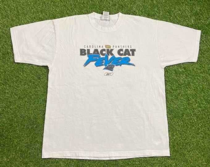 Vintage Carolina Panthers T Shirt Tee Reebok Size Large L NFL Football NFC Charlotte North Carolina 1990s 90s