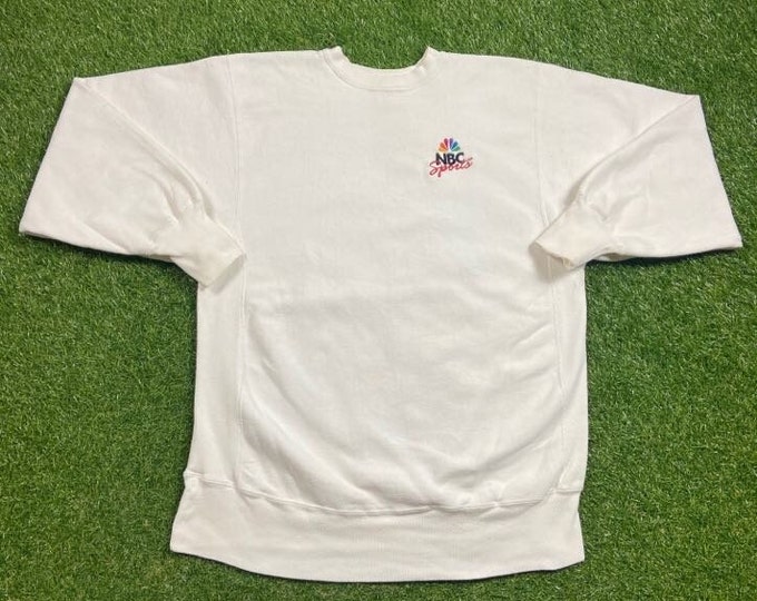 Vintage NBC Sports Crewneck Sweatshirt Champion Made USA Size 2XL Television TV 1990s 90s Pull Over Oversized Reverse Weave