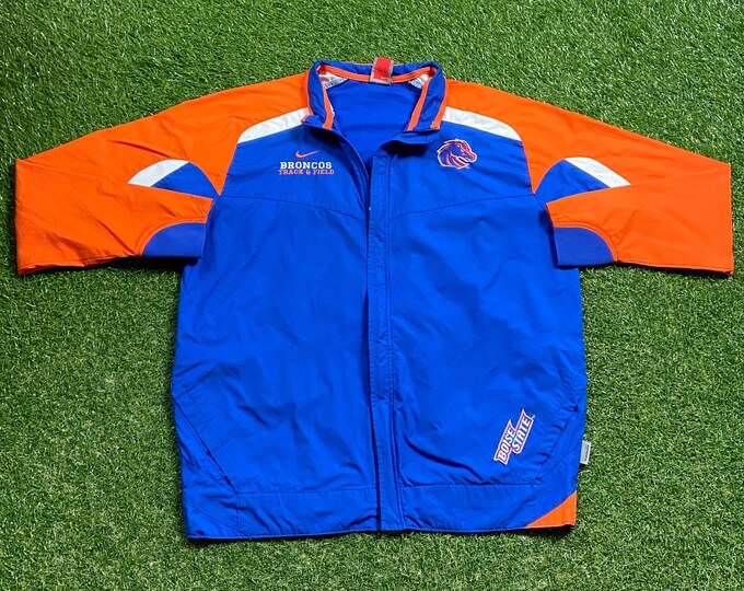 Vintage Boise State University Jacket Nike Size Medium NCAA College Football Idaho Yellowstone National Park 1990s 90s